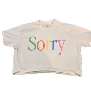 Duvin Women’s Medium Colorful 'Sorry' Crop Tee